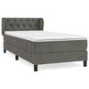 3127638 vidaXL Lit à sommier tapissier et matelas Gris foncé 80x200 cm Velours