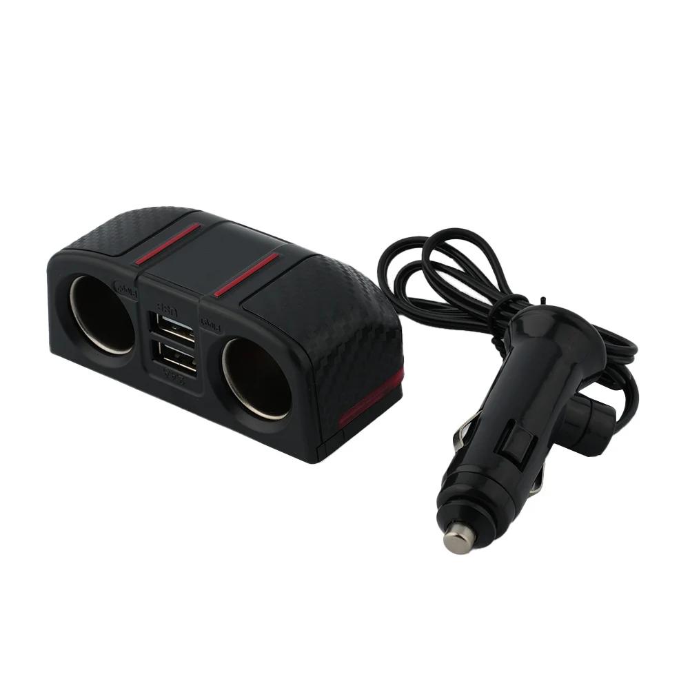 Accessory Car Charger Splitter Black DC12V-24V Dual USB New Power Adapter Practical Quality Replacement 12V Outlet 2 Way