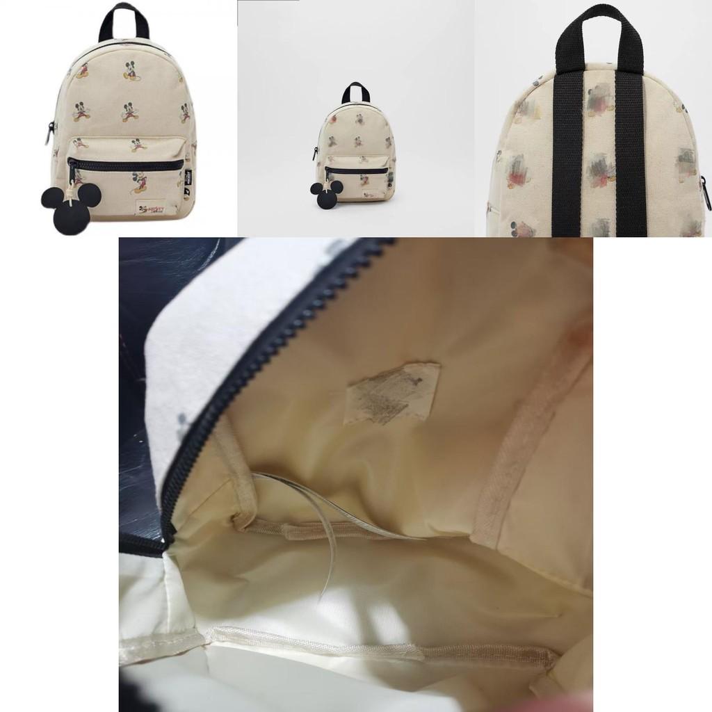 Mickey Mouse Mini Canvas Backpack With Zipper Closure For Kids And Women
