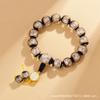 Handmade Beaded Bracelet With Pixiu Charm Lucky Amulet Women Men Vintage Style 20 Beads
