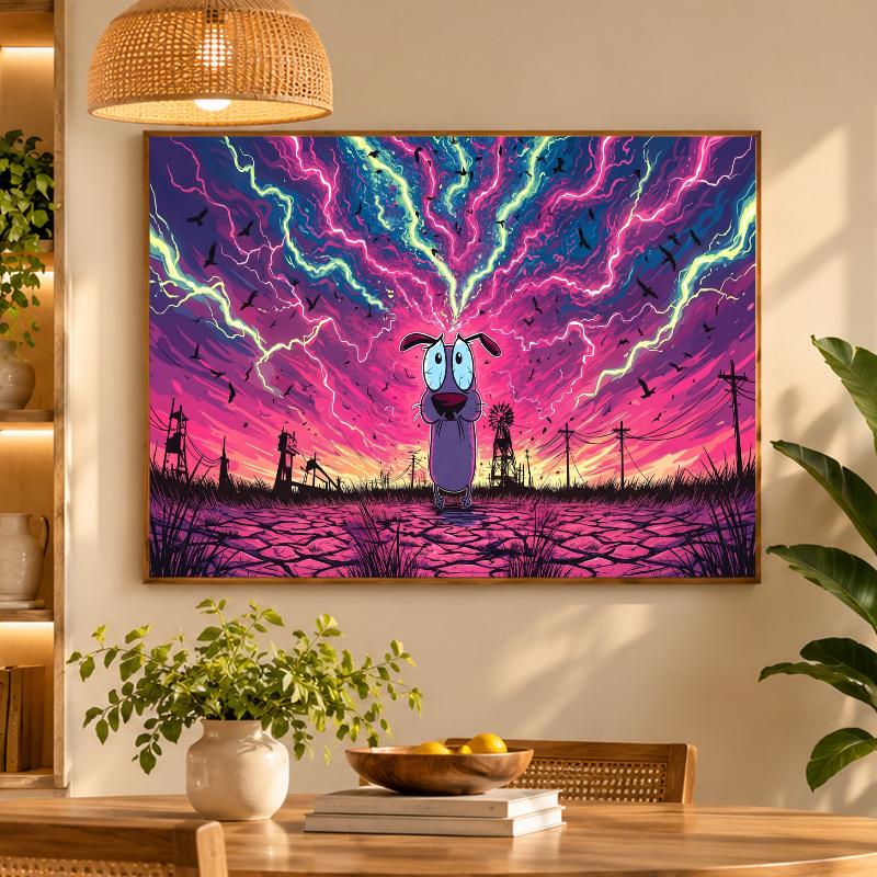 5D Diamond Painting Courage the Cowardly Dog DIY Full Drill Diamond Art Kit Home Decoration