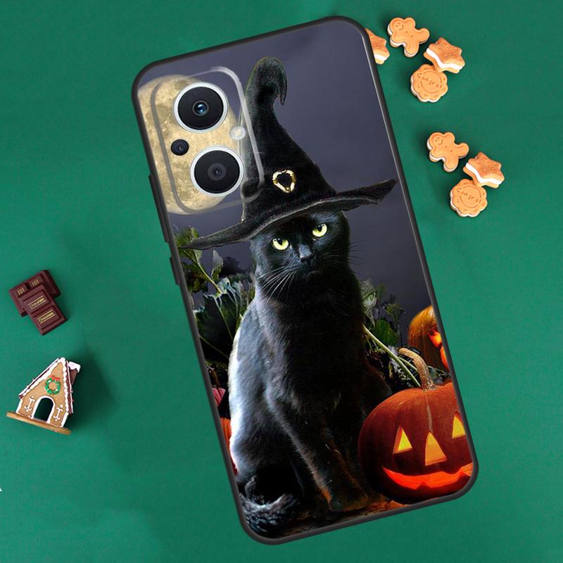 Witchcraft Halloween Cat Dark Case For OPPO Reno 14 F 13 12 11 10 Pro 8T 8 7 Lite Cover For OPPO Find X8 X6 X5 X9 Pro Coque