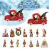 Entzückendes Cartoon Acryl Flaches Auto Hängeornament für Weihnachtsbaum Heimdeko