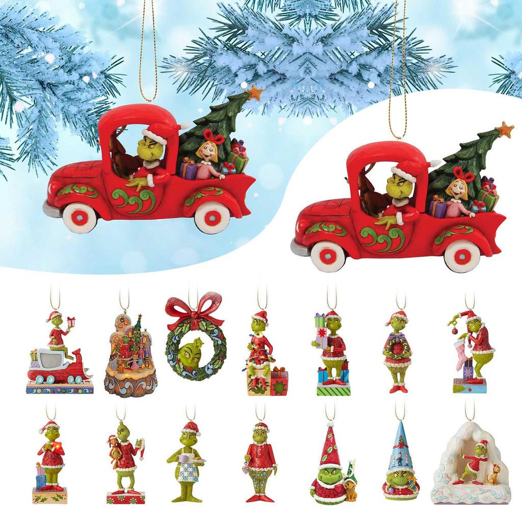 Entzückendes Cartoon Acryl Flaches Auto Hängeornament für Weihnachtsbaum Heimdeko