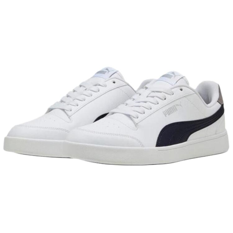 Puma Shuffle Fashion Comfortable Thin Sole Wear-Resistant Low-Top Skate Shoes Unisex Sneakers Black White 309668-38