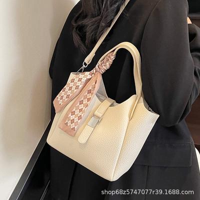 European and Korean Fashion Simple Large-capacity Bucket Bag Handbag 2025 Spring/summer New Temperament Versatile Shoulder Crossbody Bag
