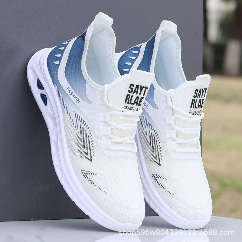 Lightweight Men's Shoes 2024 Spring Sports Shoes Men's New Soft-soled Running Shoes Mesh Ultra-light Shock-absorbing Shoes Men's