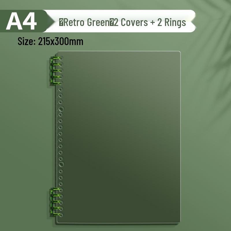 A4 Soft Cover Loose-Leaf Binder, B5 Ring Clip, Coil Binding, Hole-Punched, Notebook Shell (Ring Clips Sold Separately)