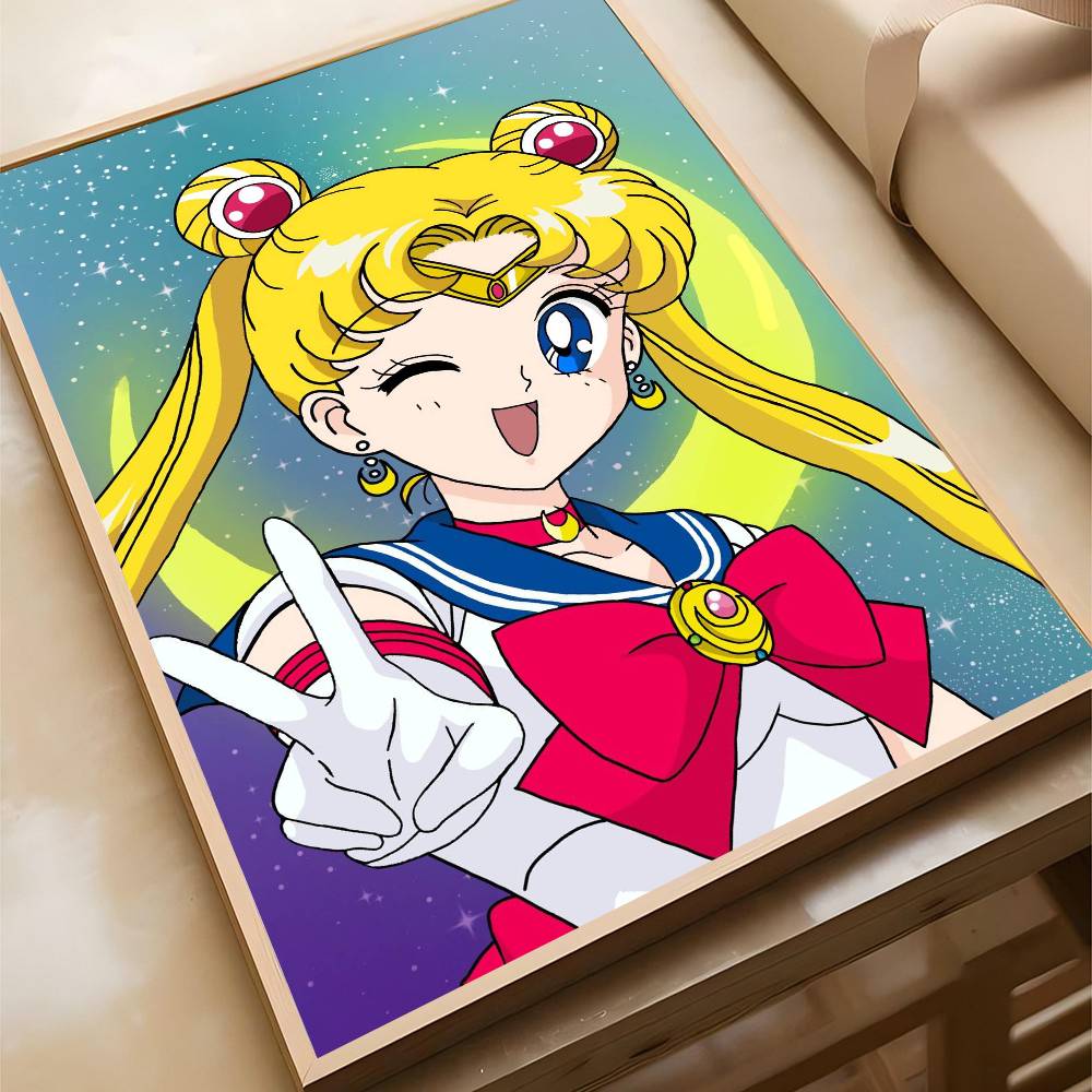 Anime Sailor Moon Diamantmalerei 5D Vollrund/Quadratischer Diamant Mosaik Kunst DIY Kaffeehaus Bar Raum Wanddekoration Einzigartige Geschenke