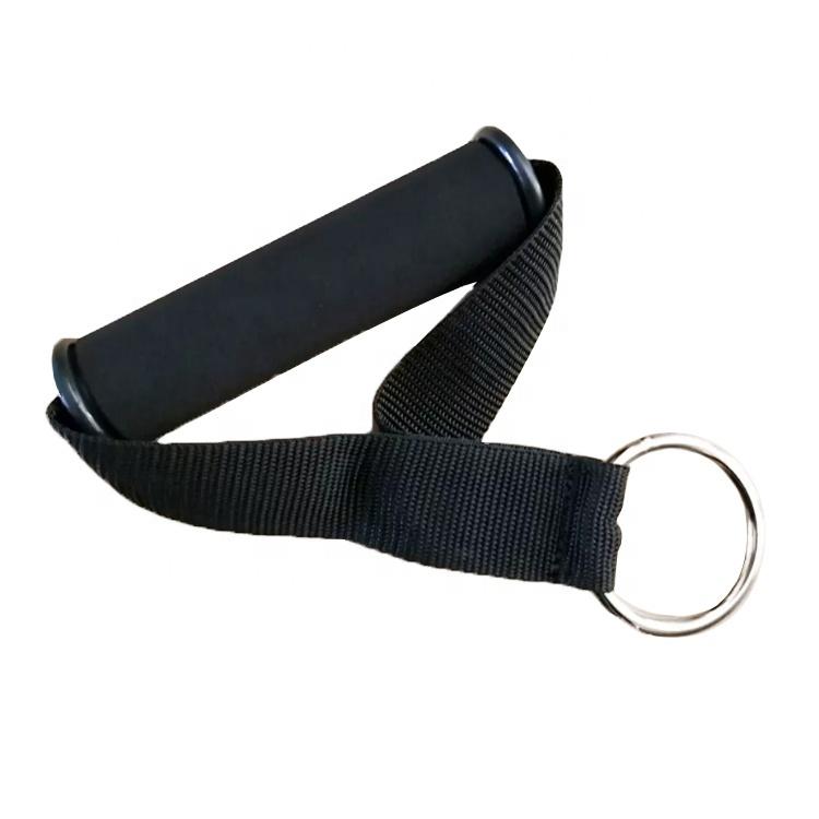 Upgraded Gym Cable Handles Nylon Webbing Resistance Band Rubber Foam Handle Fitness Accessories