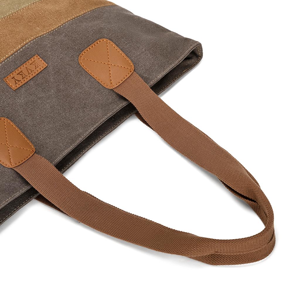Vintage Canvas Shoulder Bag Women's Portable Tote Bag Tongle Large Capacity Shopping Bag