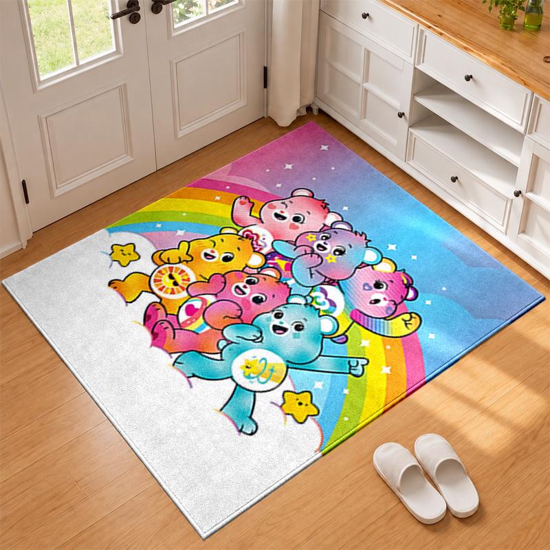 Care Bear Carpet Door Mat for Living Room or Bedroom Protective Mat Under Chair Office Decoration Christmas Gift Birthday Present