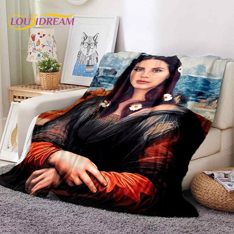 Coperta morbida in flanella, coperta da lancio, coperta confortevole per picnic, letti, divano, casa, camera da letto, del cantante Lana Del Rey, Lizzy Grant