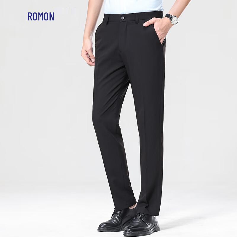 Rommon Men's Easy-Care Wrinkle-Resistant Business Trousers