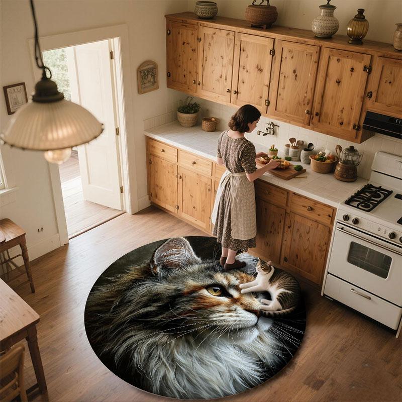 Black Cats pattern round rug,Carpet Rug for Living Room Bedroom Playroom ,Non-slip Floor Mat,Holiday Gifts and Birthday Gifts.