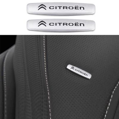 2 pièces/1 paire Citroën 3D Métal Emblème Siège Auto Clips Intérieurs Voiture Console Décoration Badge Autocollant Accessoires Emblème Voiture