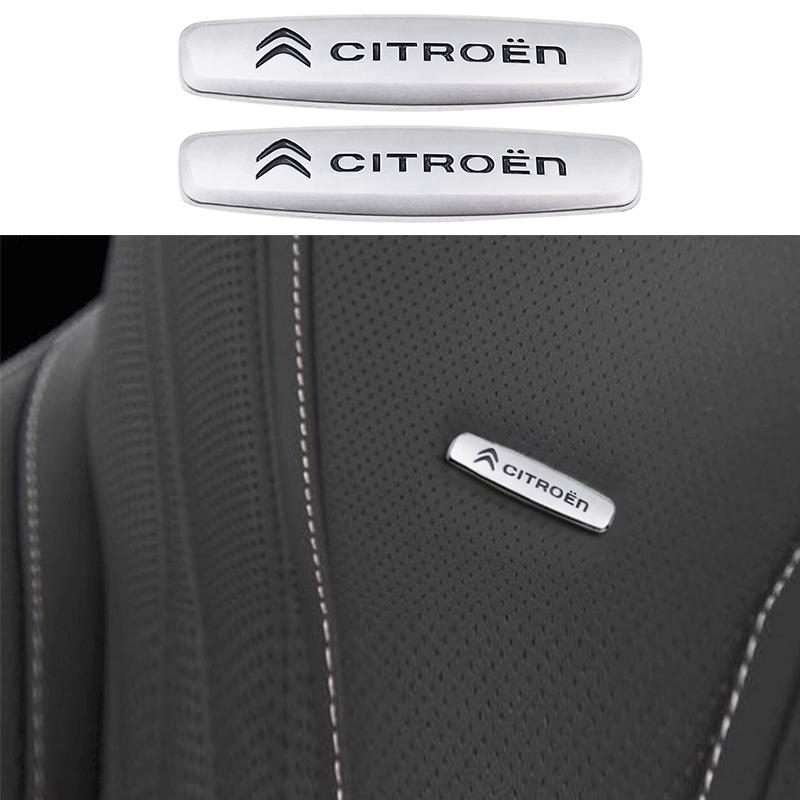 2pcs/1pair Citroen 3D metal Car seat Emblem Car Internal Clips Console Decoration Badge Sticker Car Emblem Accessories OO4
