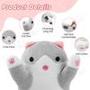 USB Heated Cat Shaped Plush Pillow 5-Level Heating Cute Animal Throwing Cushion for Back Neck Shoulder Warmth