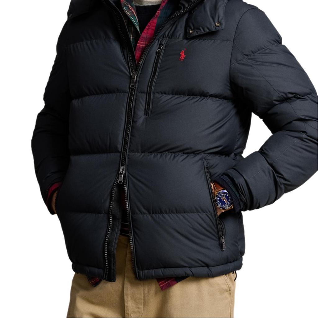 Polo Ralph Lauren Solid Color Zipper Hooded Long Sleeve Down Jacket Men Outerwear Black MNPOOTW16021339-001