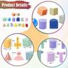 9 Pieces Geometric Solid Blocks Manipulatives Set with 3D Shapes Transparent Geometry Models