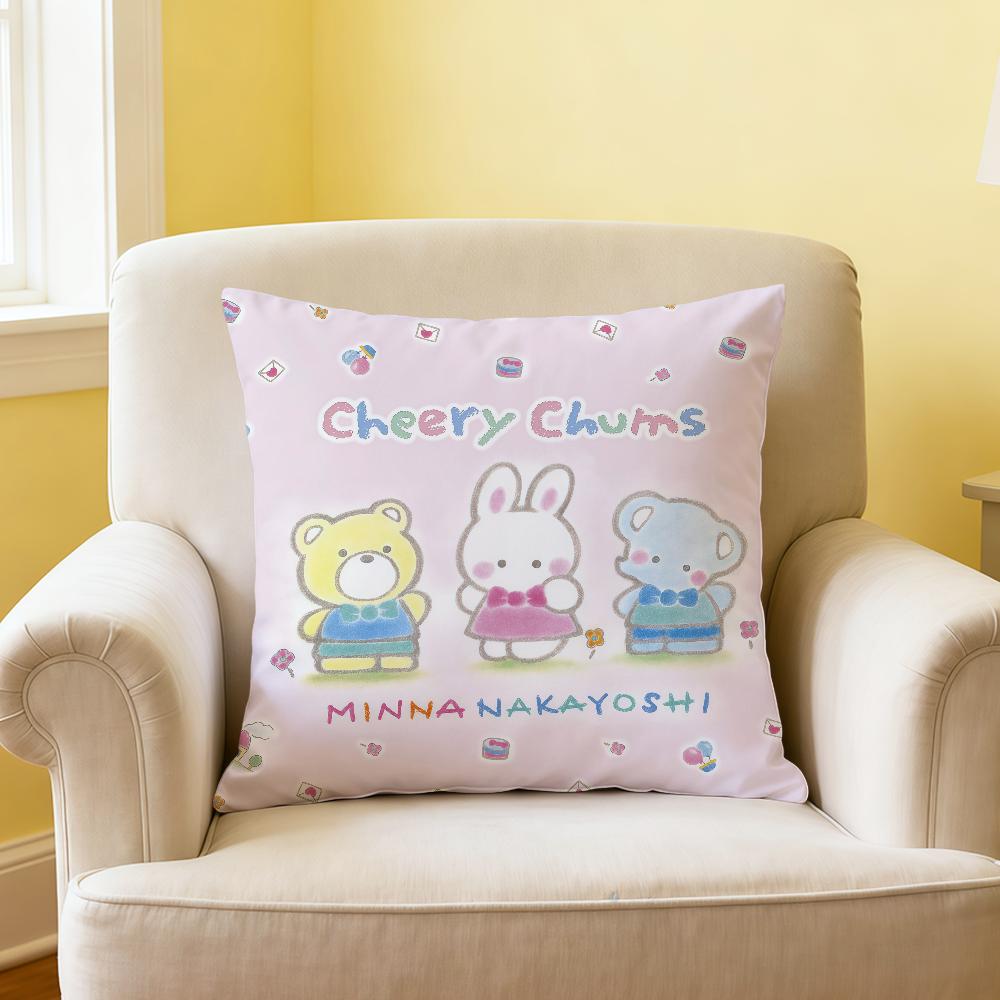 Cute Cartoon cCheery Chums Bunny Sro Cushion Cover Soft Comfortable Pillow Case Sofa Living Room Home Decor Protective Covers