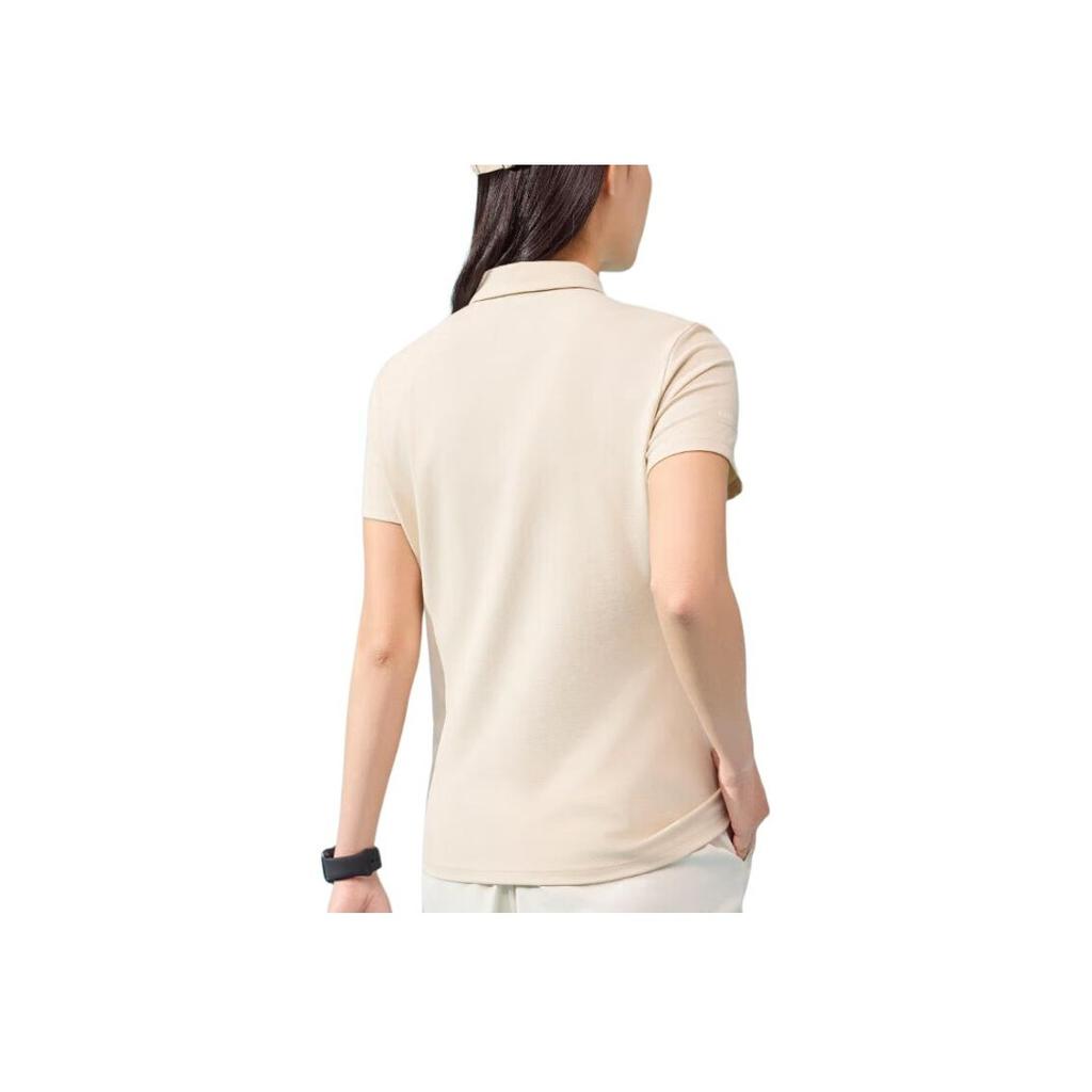 Anta Seria Treningowa Codzienna Oddychająca Koszulka Polo z Krótkim Rękawem o Efekcie Lodu Damskie topy Grzybkowo-Szary 162427101-2