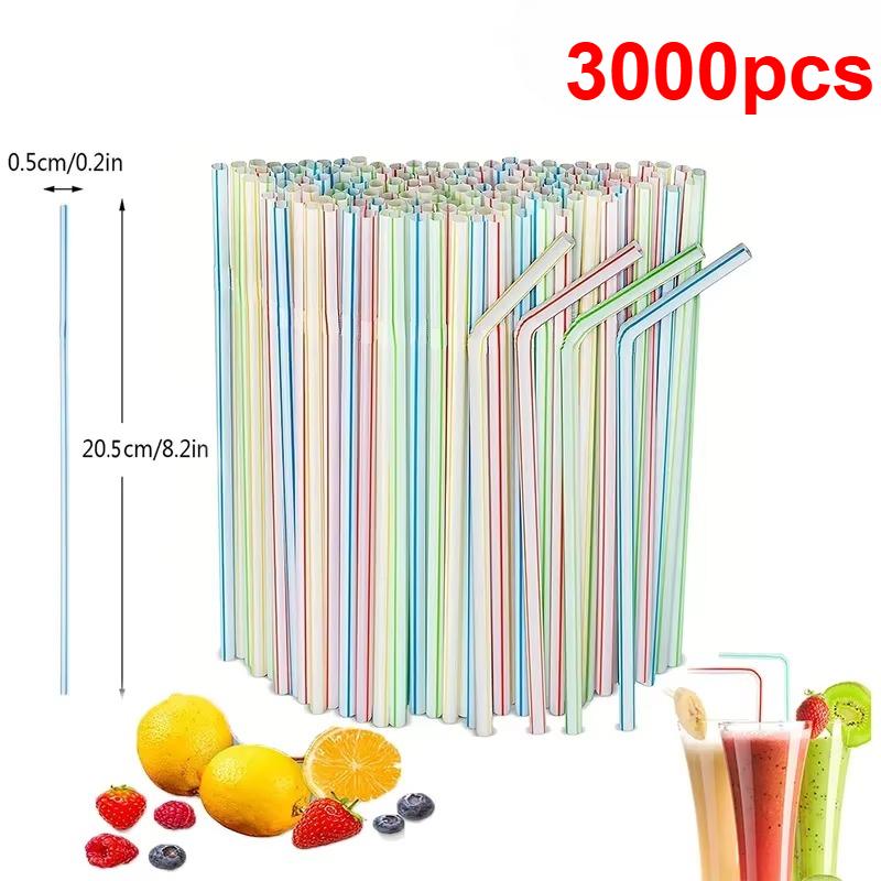 Disposable Plastic Curved Drinking Straws Reusable Child Straw for Drinks Colorful Drinking Tube Multi-time Straw Party Supplies