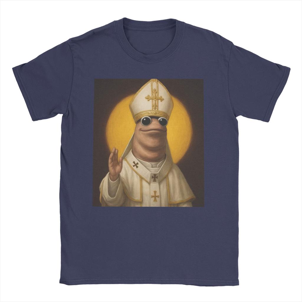 Marcus The Worm Meme TShirts for Men Women Jesus Christ God Holy Novelty Pure Cotton Tees Short Sleeve T Shirt Adult Clothes