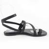 Pristine HERMES Sandals Armoni HMetal Ankle Strap Leather black leather Women 35 Used