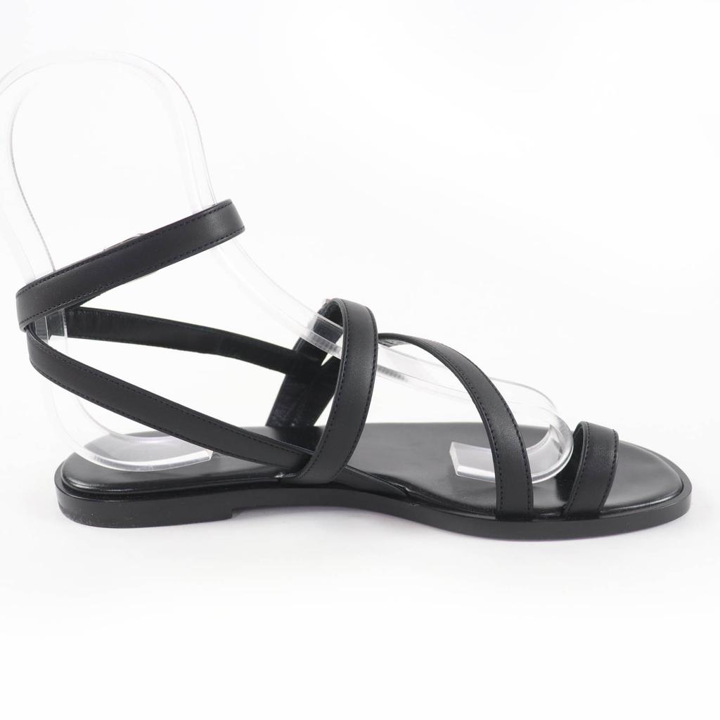 Pristine HERMES Sandals Armoni HMetal Ankle Strap Leather black leather Women 35 Used