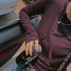 High-Quality Women's Lyocell Tencel Wool Long-Sleeve Base Layer Top, Wearable as Outerwear, with Round Neck.