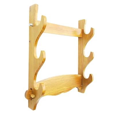 1/2/3 Tiers Wall Mount Sword Stand Black Brown Japanese Katana Holder Samurai Sword Knife Display Stand Living Room Decoration