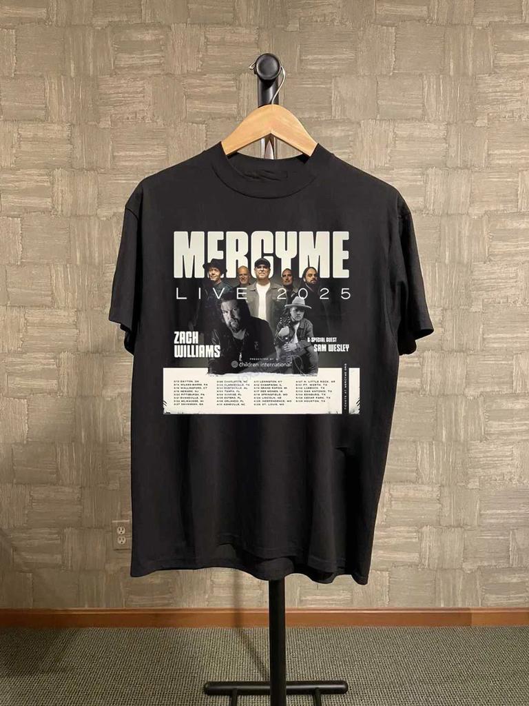 MercyMe Live 2025 Tour Date Black Cotton T Shirt Full Size S-5XL UM185