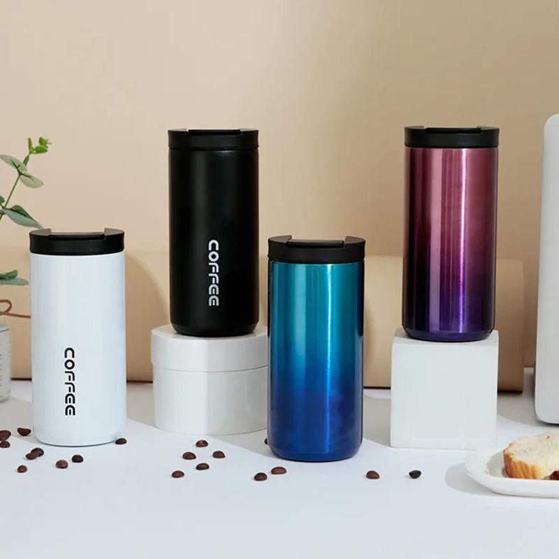 500Ml Stainless Steel Coffee Thermos Bottle Thermal Mug Leakproof Car Vacuum Flasks Coffee Cup Travel Portable Insulated Bottles