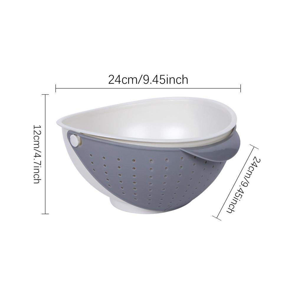 

Fruit Strainer Bowl Fruit Washing Bowl Rotating Kitchen Colander With Bowl Fruit Strainer Bowl With Handle Multifunctional серый