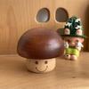 Wooden Vintage Rotatable Mushroom Music Box Miniatures Wooden Craft Decoration for Girls and Children