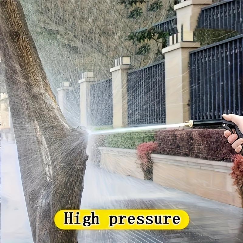 1pc Black Plastic Body Copper Plated Front Plate Machine High-pressure Car Wash Water Gun Household Shower Car Wash Water Gun