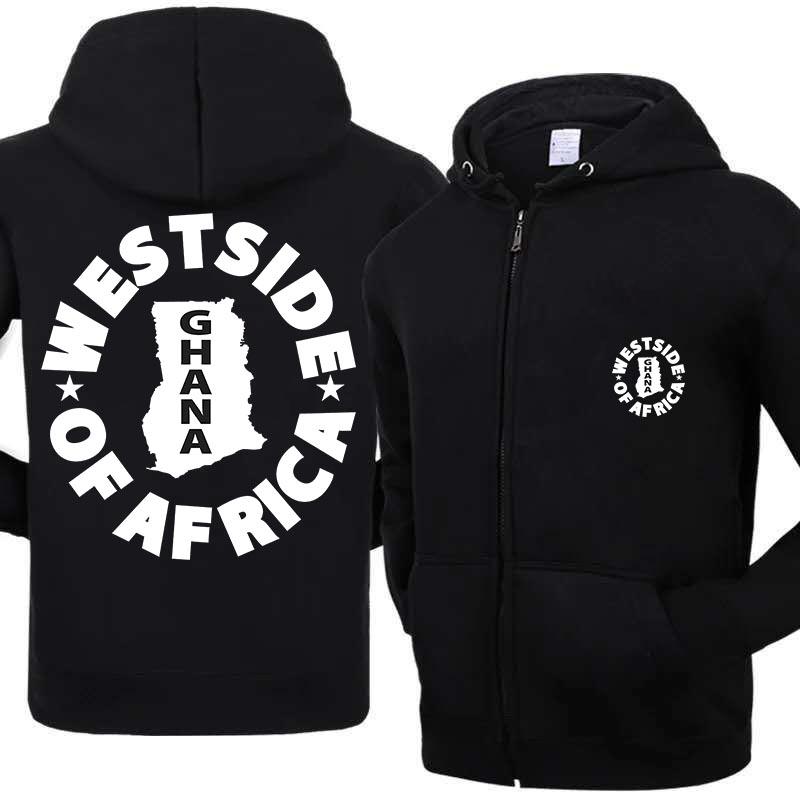 

Плюс размер Гана Вестсайд Африки принт куртка с капюшоном на молнии мужская мода с капюшоном свободная мужская одежда