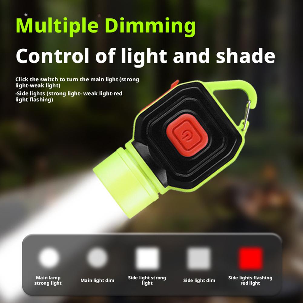 Multi-functional Keychain Light USB Rechargeable Flashlight Portable Outdoor Emergency Light Waterproof Hand Flashlight