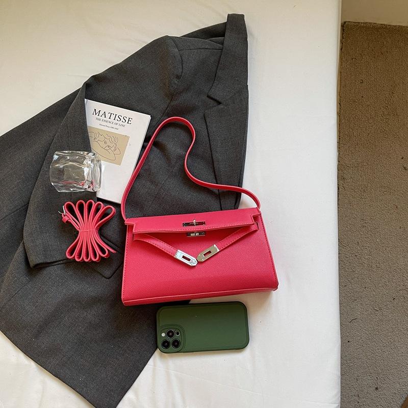 Ny mote minimalistisk lett luksus lås temperament skulder crossbody trendy dameveske