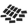 14PCS Bloc de ponçage de contour 3 formes Caoutchouc Noir Outil de polissage de contour flexible pour le travail du bois