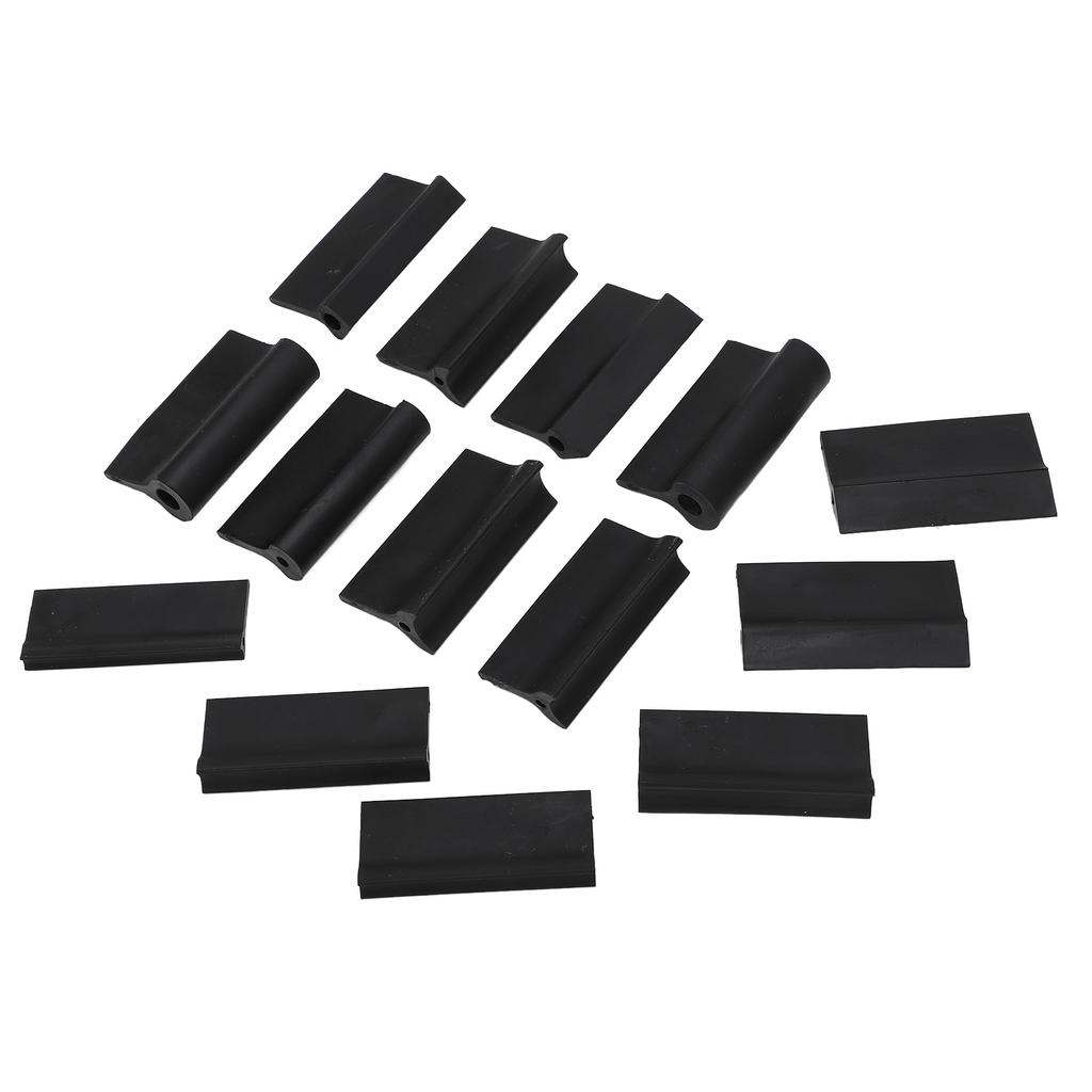 14PCS Bloc de ponçage de contour 3 formes Caoutchouc Noir Outil de polissage de contour flexible pour le travail du bois
