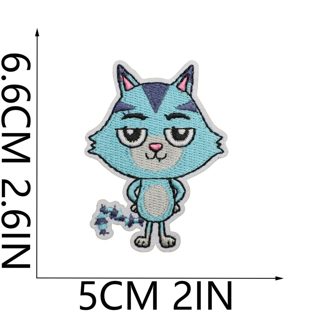 Little Girl Embroidery Cloth Sticker Pet Kitten Patch Sticker Clothes Decoration Cartoon Kitten Computer Embroidery Chapter Sticker