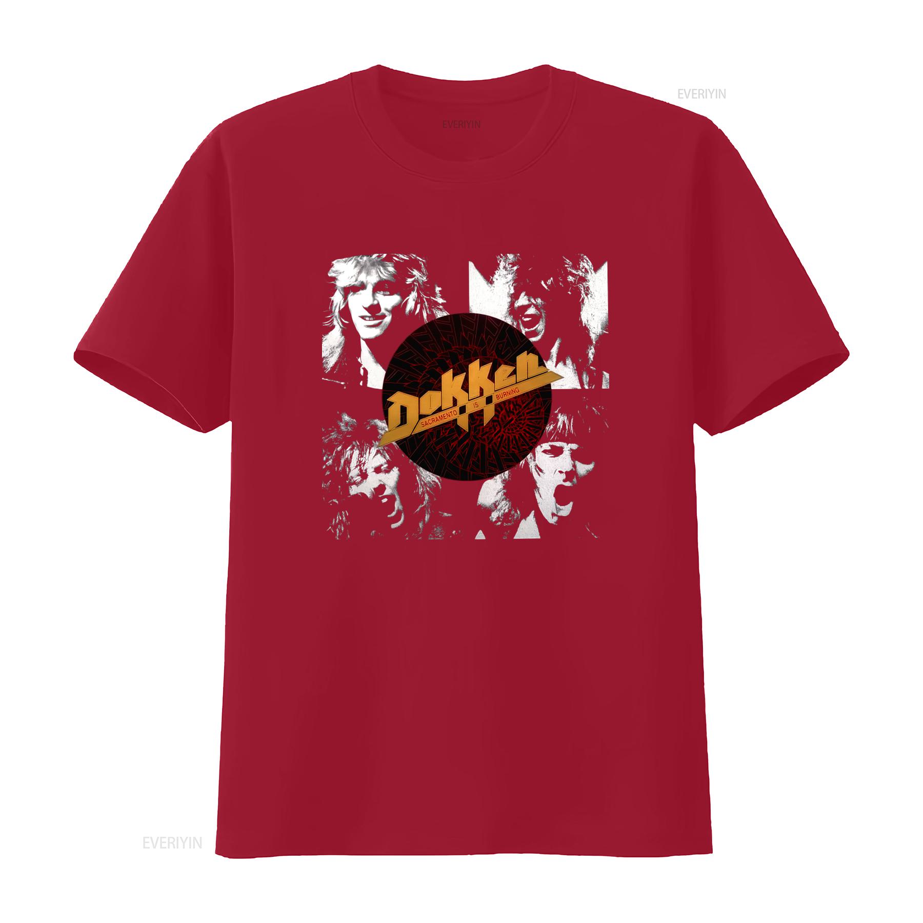 Dokken Band Members Portrait Rock Music T Shirt Don George Lynch Mick Brown Jeff Pilson Design vintage Washed S