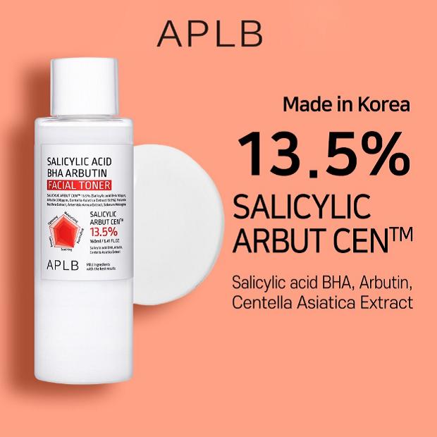 APLB Salicylic Acid Baja Arbutin Facial Toner, 160ml, 1 Unit
