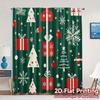 2pcs,Curtains Christmas Trees Snowflakes Gifts_d Popular Contemporary Curtains Fabric Curtains Versatile All Ldeal for Bedroom &
