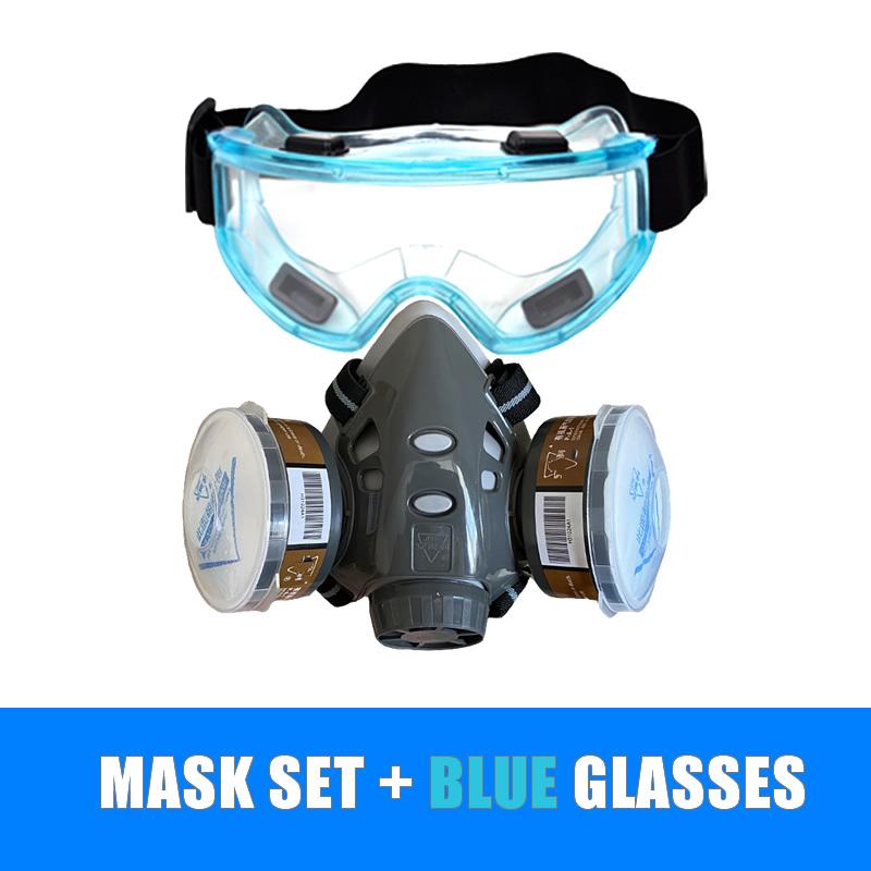 Professional Half Face Dust Mask With Wide Vision Safety Goggles Carbon Filtering Cartridge For Spraying Painting Work Safe