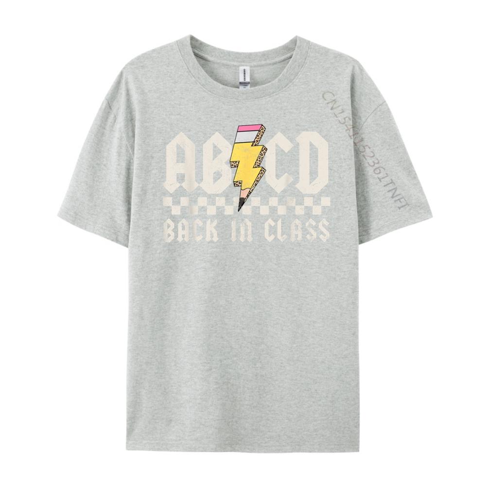 Teachers Rock Abcd Back In Class Back To School Red And Black Graphic T Shirt Mens Designer Clothes Christmas
