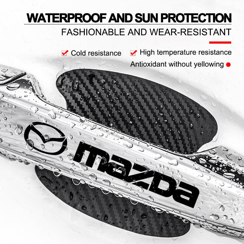 Car Door Sticker Carbon Fiber Scratches Auto Handle Protection Film For Mazda 3 6 CX5 2 CX3 CX9 MX5 RX8 Axela Demio MS CX5 2 Axela Demio Atenza MS GJI
