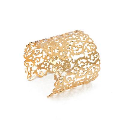 Punk Cuff Bracelets for Women Big Wide Bangle Bracelet Jewelry Fashion Statement Hollow Flower Carved Charm Jewelry